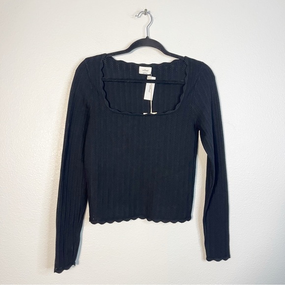NWT Aritzia Wilfred Parcel Sweater Top Large Long Sleeve Whimsigoth Goth Black - Picture 5 of 9